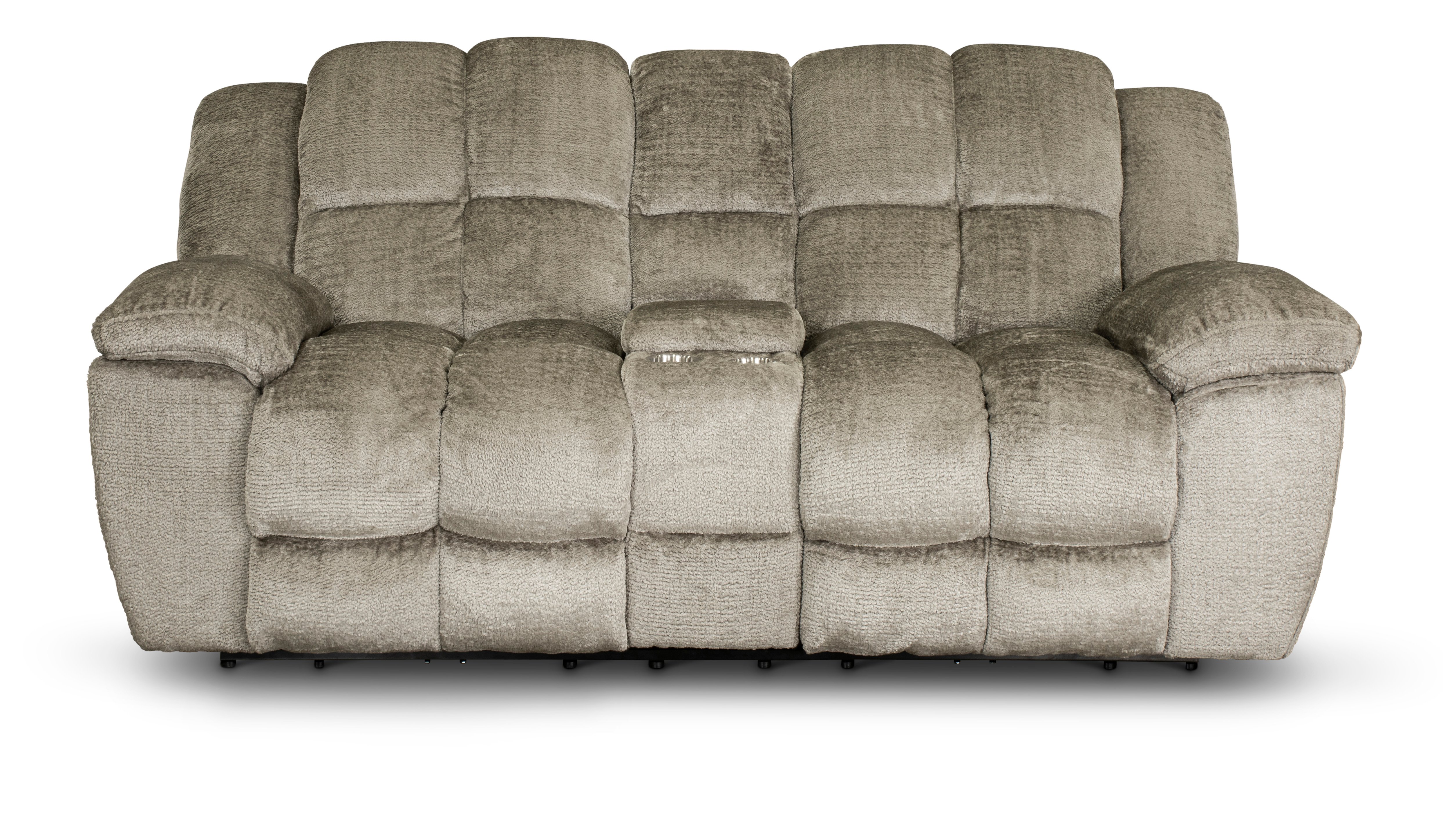 Elton Dove Gray Power Reclining Love Seat with Console-2
