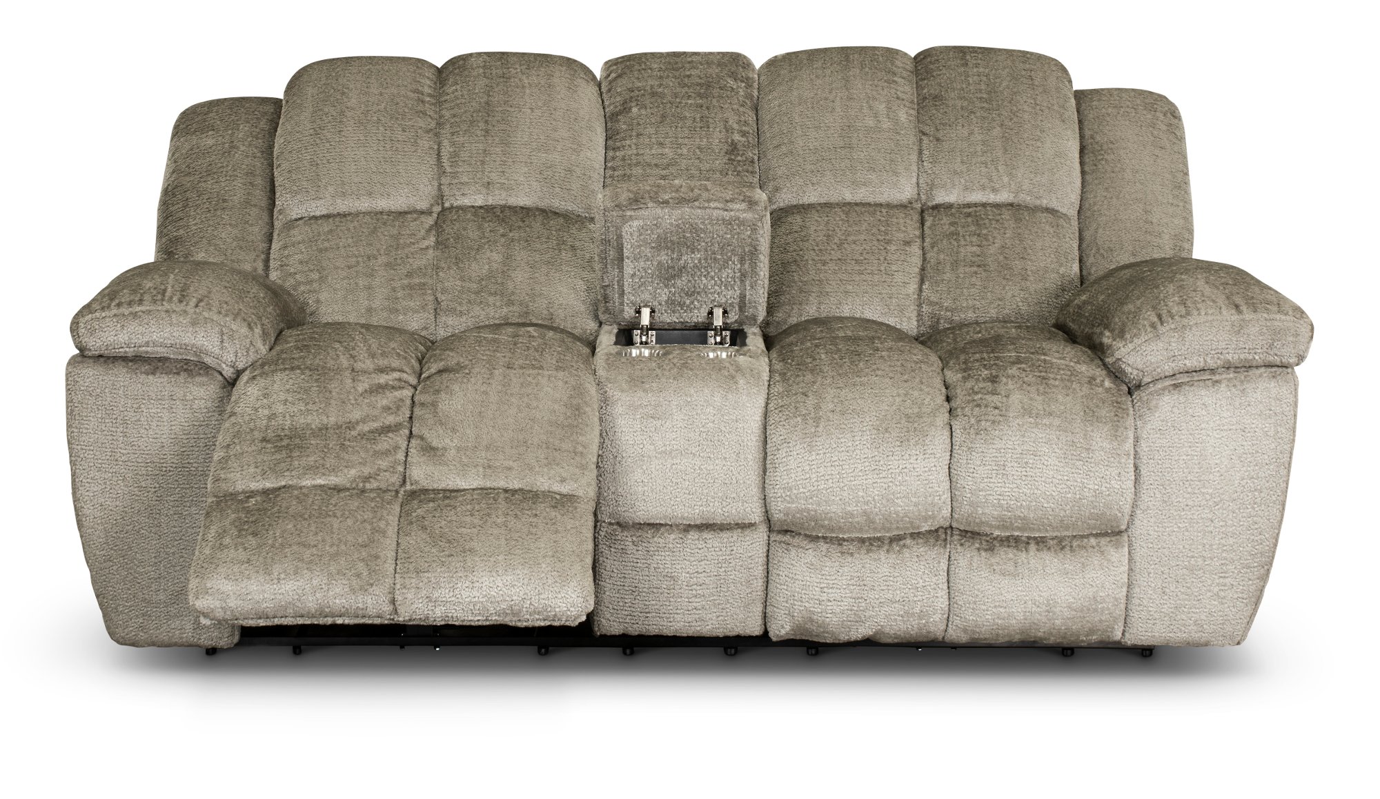 Elton Dove Gray Power Reclining Love Seat with Console-3