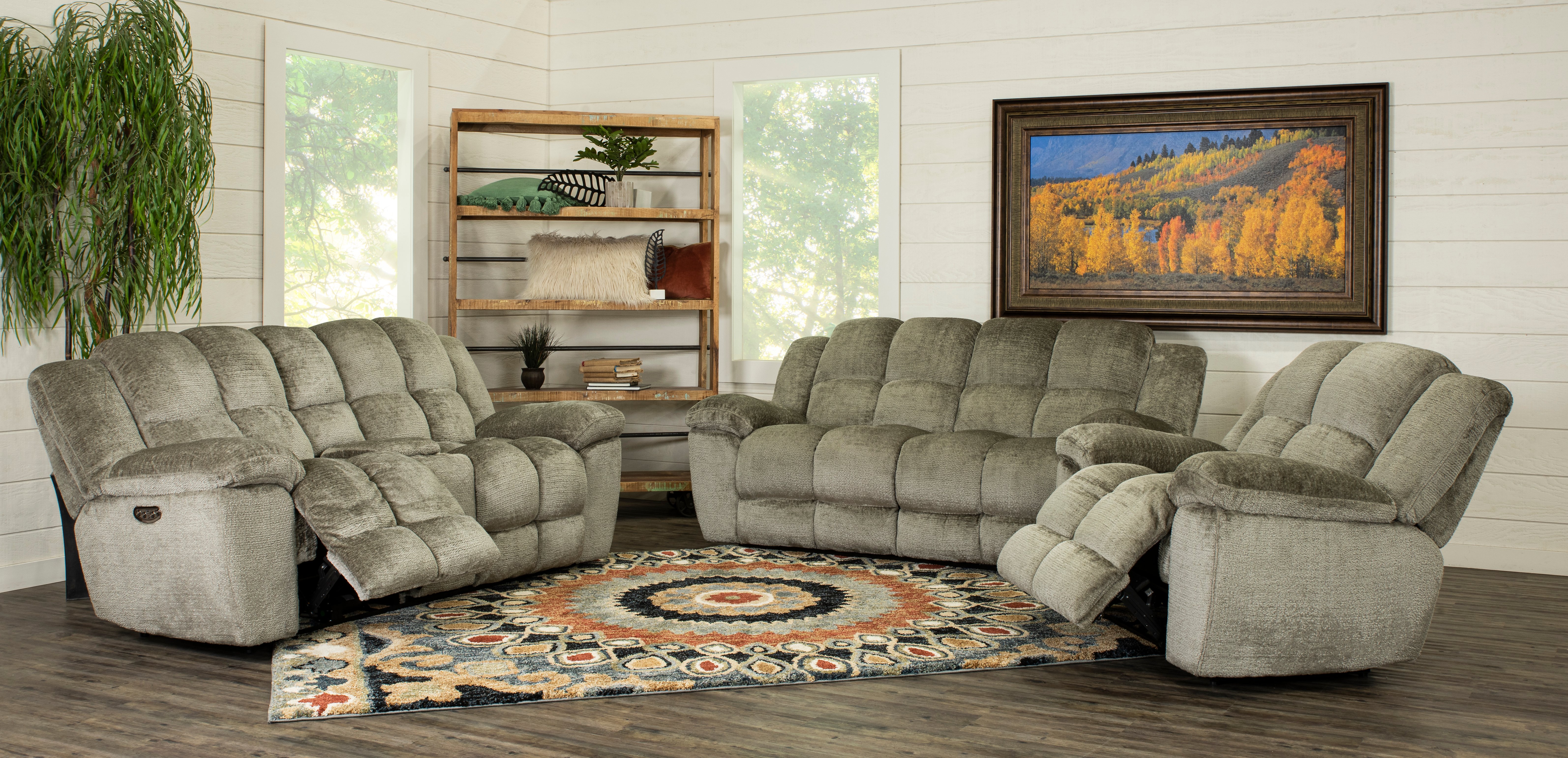 Elton Dove Gray Power Reclining Love Seat with Console-4