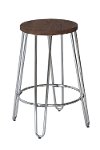 Chrome Metal and Wood Counter Height Stool - Quinn
