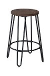 Black Metal and Wood Counter Height Stool - Quinn