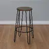 Black Metal and Wood Bar Stool - Quinn