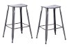 Industrial Charcoal Metal Saddle Style Bar Stool (Set of 2) - Lennon