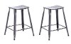 Industrial Charcoal Metal Saddle Style Counter Height Stool (Set of 2) - Lennon