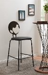 Black Cow Print 24 Inch Counter Height Stool - Racine