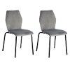 Gray Velvet Dining Room Chairs (Set of 2) - Waverly