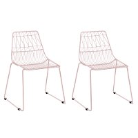 Kids Blush Pink Geometric Wire Activity Chairs - Set of 2