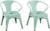 Kids Mint Green Metal Activity Chairs - Set of 2