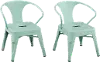 Kids Mint Green Metal Activity Chairs - Set of 2