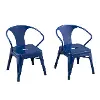 Kids Navy Blue Metal Activity Chairs - Set of 2