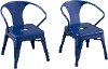 Kids Navy Blue Metal Activity Chairs - Set of 2