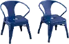 Kids Navy Blue Metal Activity Chairs - Set of 2