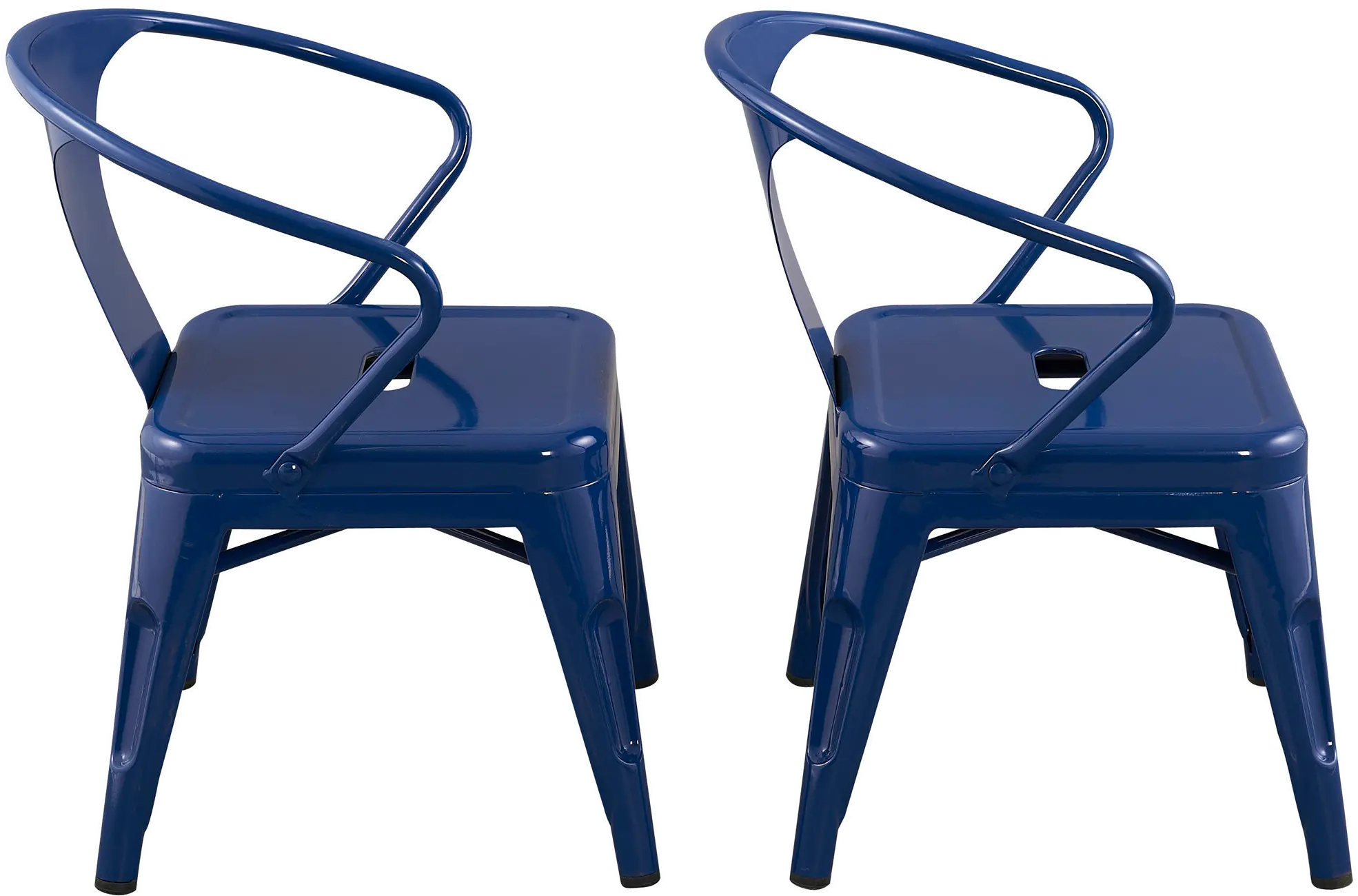 Kids Navy Blue Metal Activity Chairs - Set of 2-2