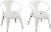 Kids White Metal Activity Chairs - Set of 2