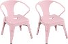 Kids Blush Pink Metal Activity Chairs - Set of 2