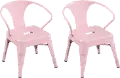 Kids Blush Pink Metal Activity Chairs - Set of 2