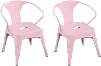 Kids Blush Pink Metal Activity Chairs - Set of 2
