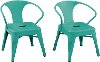 Kids Teal Metal Activity Chairs - Set of 2