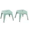 Kids Mint Green Metal Stools - Set of 2