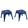 Kids Navy Blue Metal Stools - Set of 2
