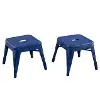 Kids Navy Blue Metal Stools - Set of 2