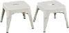 Kids White Metal Stools - Set of 2