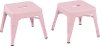 Kids Blush Pink Metal Stools - Set of 2