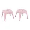 Kids Blush Pink Metal Stools - Set of 2