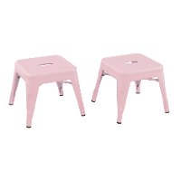 Kids Blush Pink Metal Stools - Set of 2