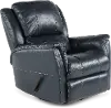 Nadi Ocean Blue Leather-Match Swivel Glider Recliner