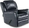 Ocean Blue Leather-Match Swivel Glider Recliner - Nadi