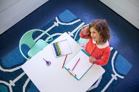 Kids White Metal Activity Table-3
