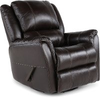 Walnut Leather-Match Swivel Glider Recliner - Nadi