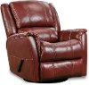 Red Leather-Match Swivel Glider Recliner - Nadi