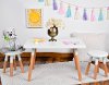 Dipped White Kids Table and Stool Set