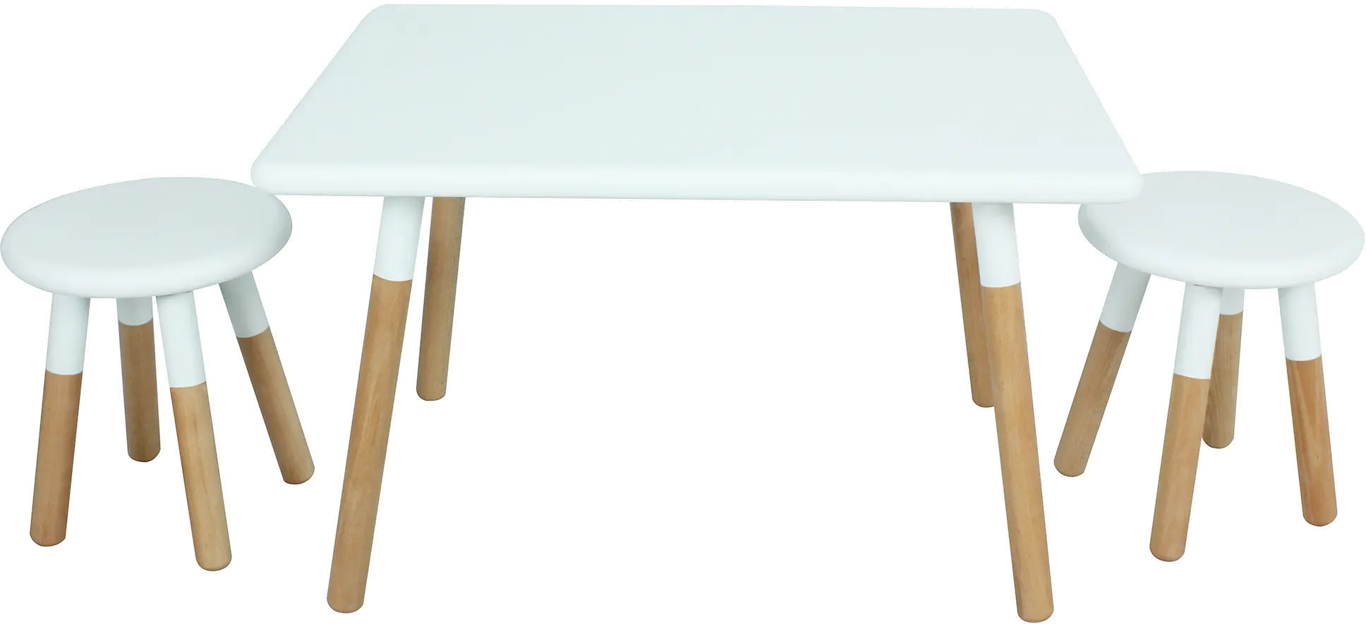 Dipped White Kids Table and Stool Set-2
