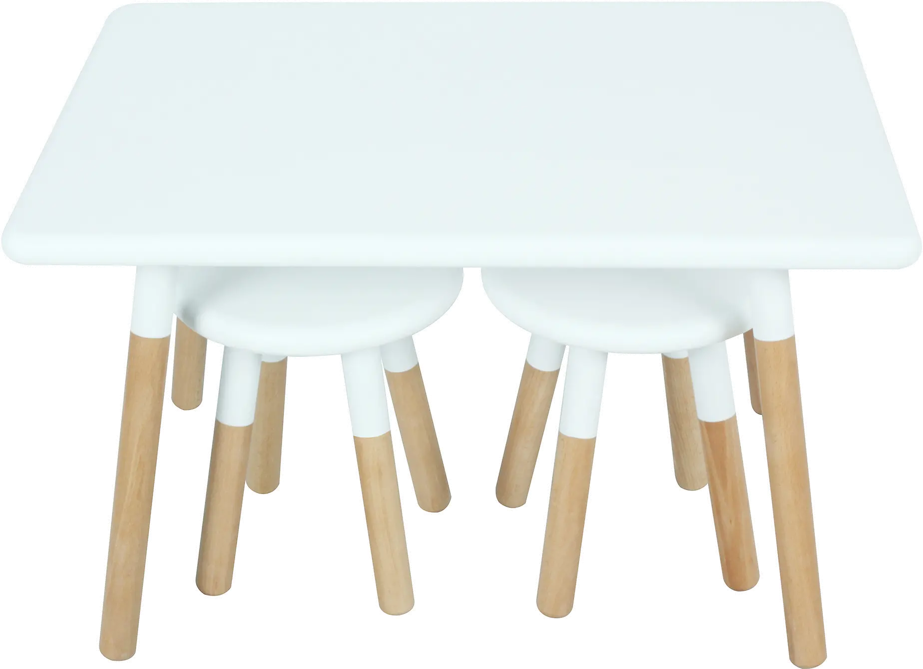 Dipped White Kids Table and Stool Set-4