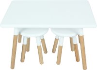 Dipped White Kids Table and Stool Set-4