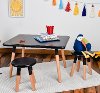 Dipped Black Kids Table and Stool Set