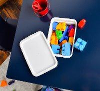 Navy Kid's Table and Stool Set with Storage Bucket-5