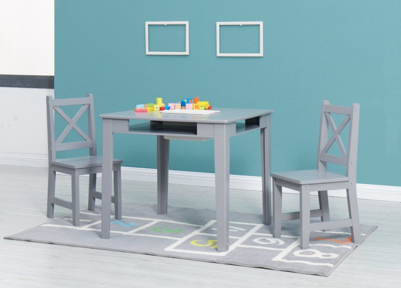 wooden activity table with storage