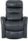 Slate Gray Leather-Match Swivel Glider Recliner