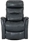 Slate Gray Leather-Match Swivel Glider Recliner