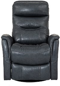 Slate Gray Leather-Match Swivel Glider Recliner