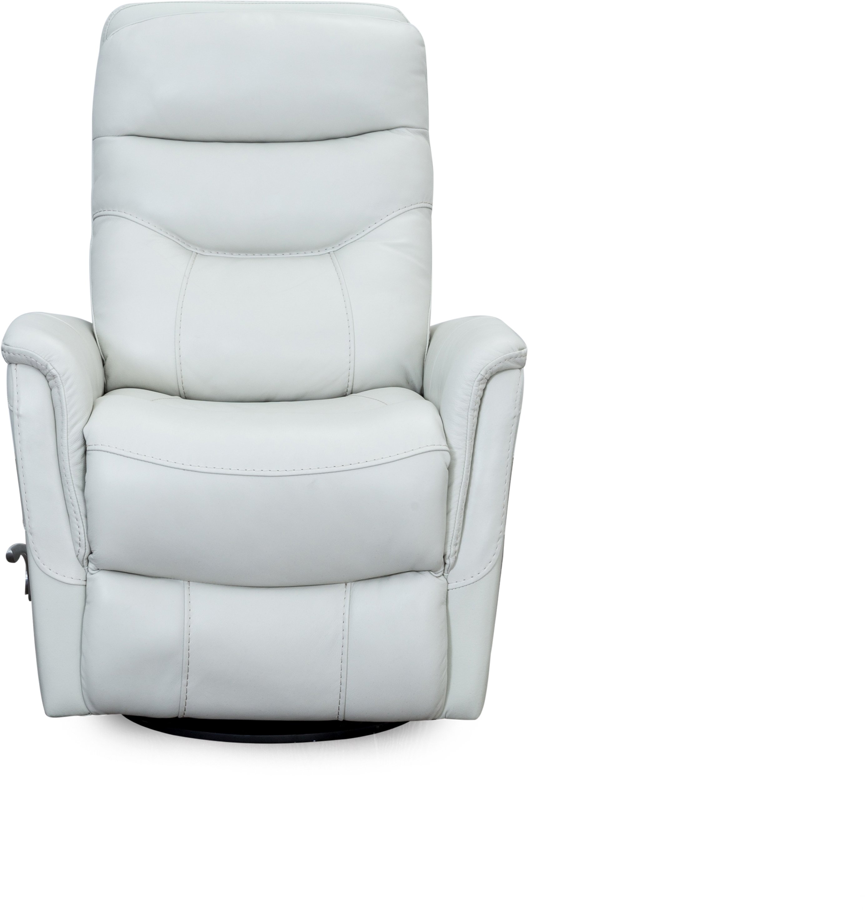 Ice White Leather-Match Swivel Glider Recliner-1