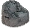 ACEssentials Gray Fur Bean Bag Chair with Pocket