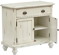 Antique Distressed White Country Accent Chest - Modern Eclectic