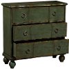 Classic Distressed Green Accent Chest - Modern Eclectic