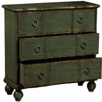Classic Distressed Green Accent Chest - Modern Eclectic
