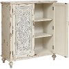 Traditional Antique Cream Tin Panel Accent Chest - Modern Eclectic